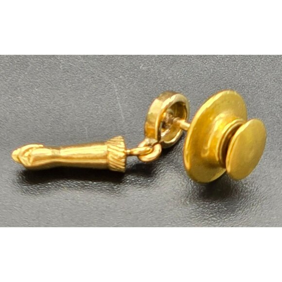 Vintage Closed Hand and Arm Gold Tone Lapel Pin Tie Tack Unmarked CT703 - Picture 3 of 6